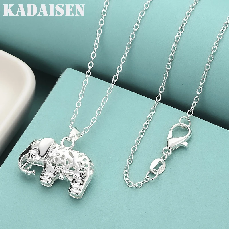 

Fine Charms 925 Sterling Silver Pretty Elephant Pendant Necklace For Women Fashion Wedding Accessories Party Jewelry Gifts