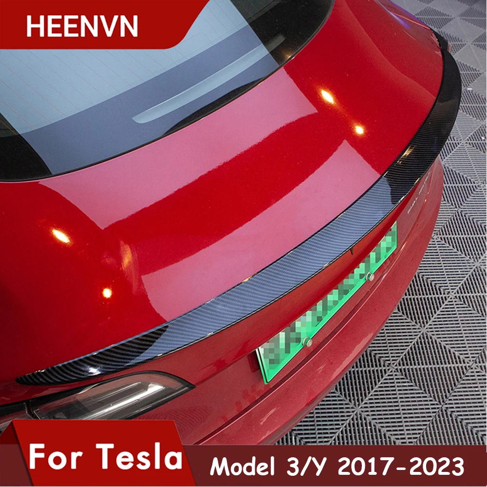 Heenvn New Car Trunk Wing Spoiler For Tesla Model Y 2023 Accessories Spoiler Real Carbon Fiber Accessory Model 3 2024 Highland