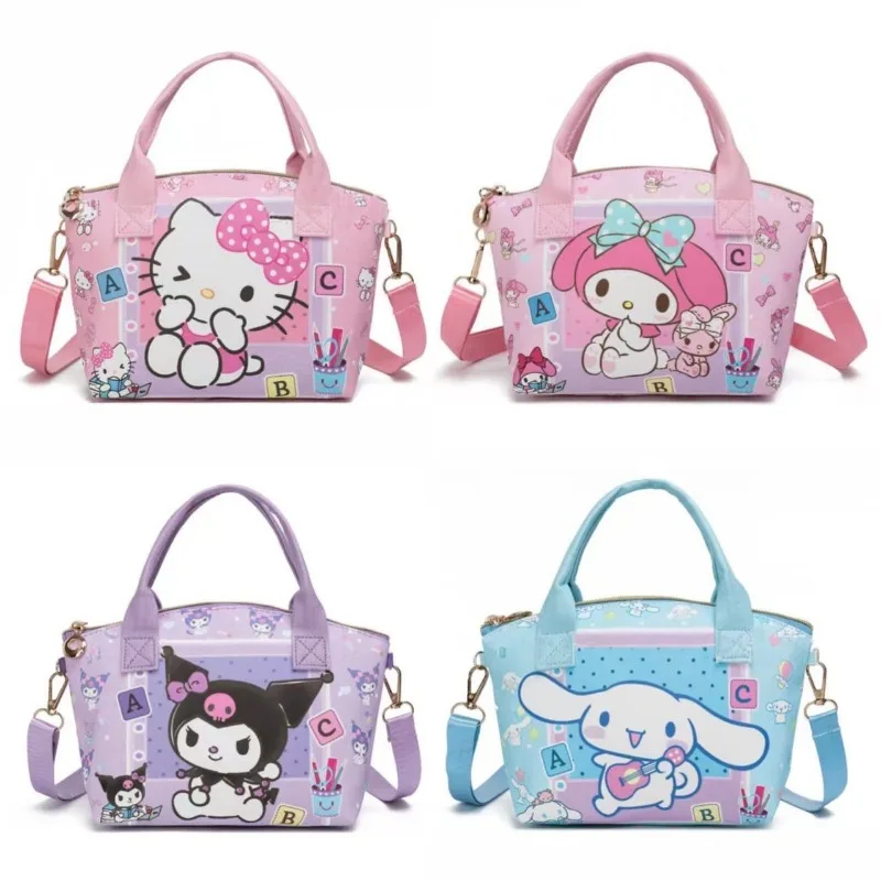 

Lovely Sanrio Cinnamoroll Hello Kitty Tote Handbag Stylish Versatile with Adorable Kuromi Mymelody Prints Perfect Shoulder Bag