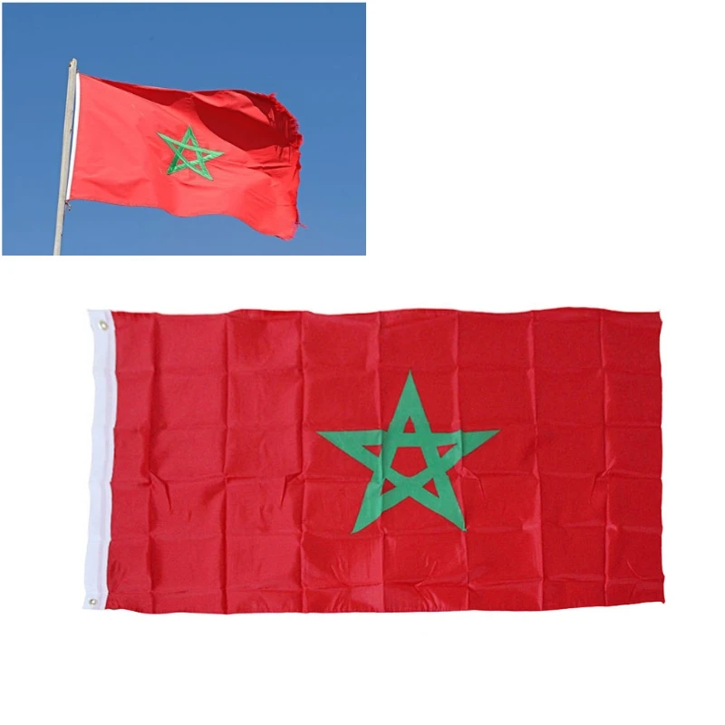 Bandiera del Marocco Giardino Poliestere Bandiera marocchina Striscioni nazionali per sfilate Sport 90x150 Articoli per uso o