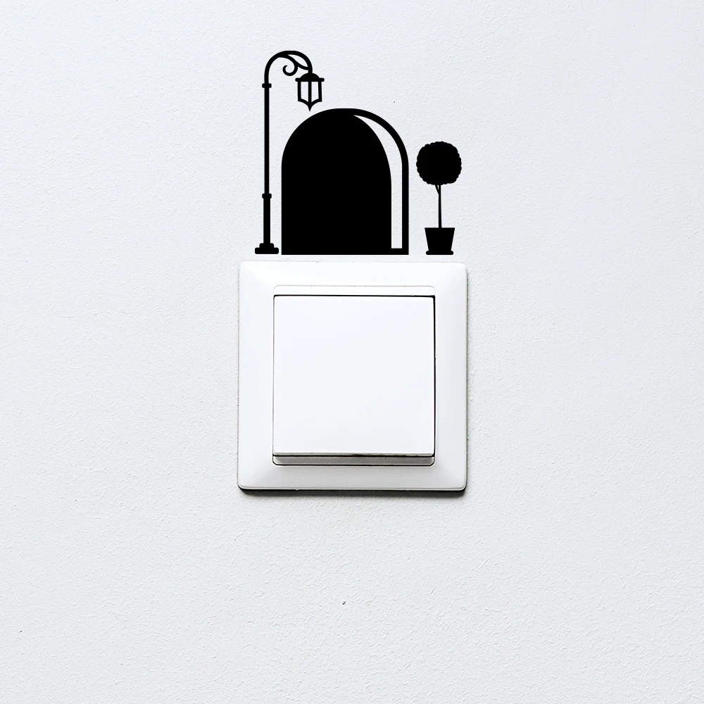 Черная мышь для дома, мини-наклейки-переключатели для внутренней комнаты, настенный угловой шкаф, плитка, декор для окон, наклейки, художественные самоклеящиеся съемные