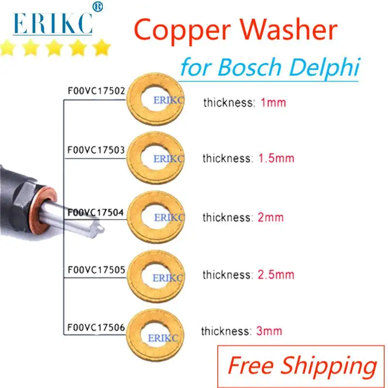 F00VC17506 F00VC17503 COMMON RAIL DIESEL INJECTOR NOZZLE COPPER WASHER F00VC17505 F00VC17504 For Bosch Delphi Sprayer Gasket