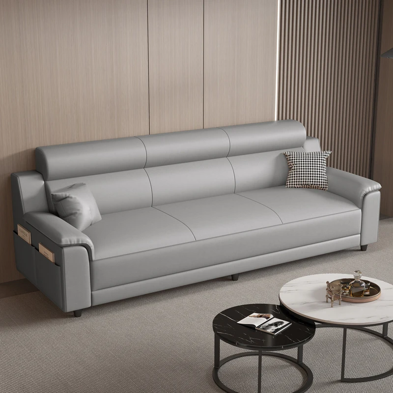 New small apartment cat skin scratching technology leather art simple light luxury straight row of three or four people