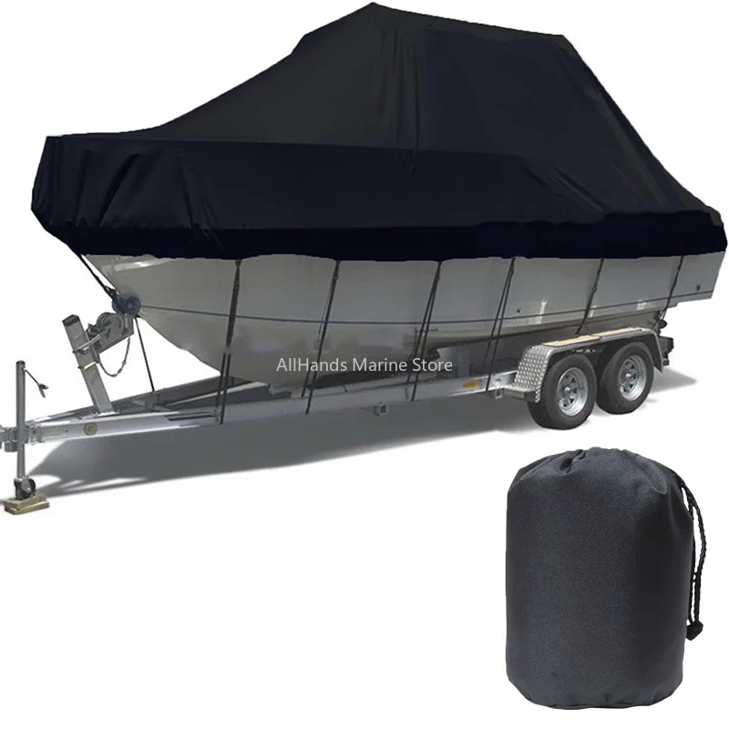 Customized 12'-22'ft Heavy Duty Fabric Waterproof Uv Resisting Universal Boat Cover