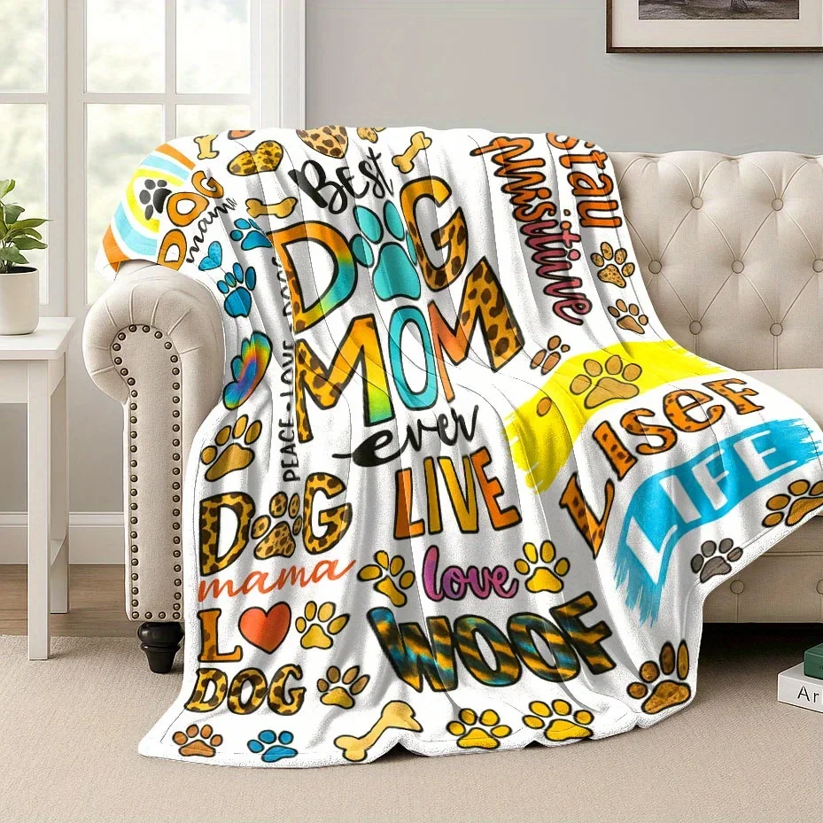 Cute Dog Mom Love Best Friend Pet Lover Gift Throw Blanket for Dog Owners Puppy Gifts Cozy Home Decor