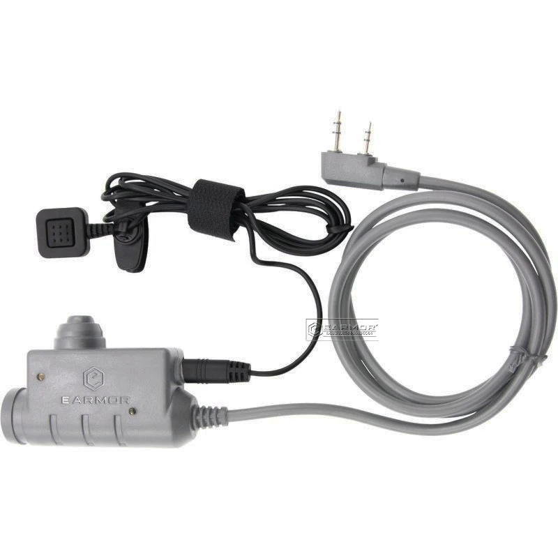 EARMOR-M50 tactical headset PTT, PTT extended finger button, call button, adapter M51, compatible with tactical equipment