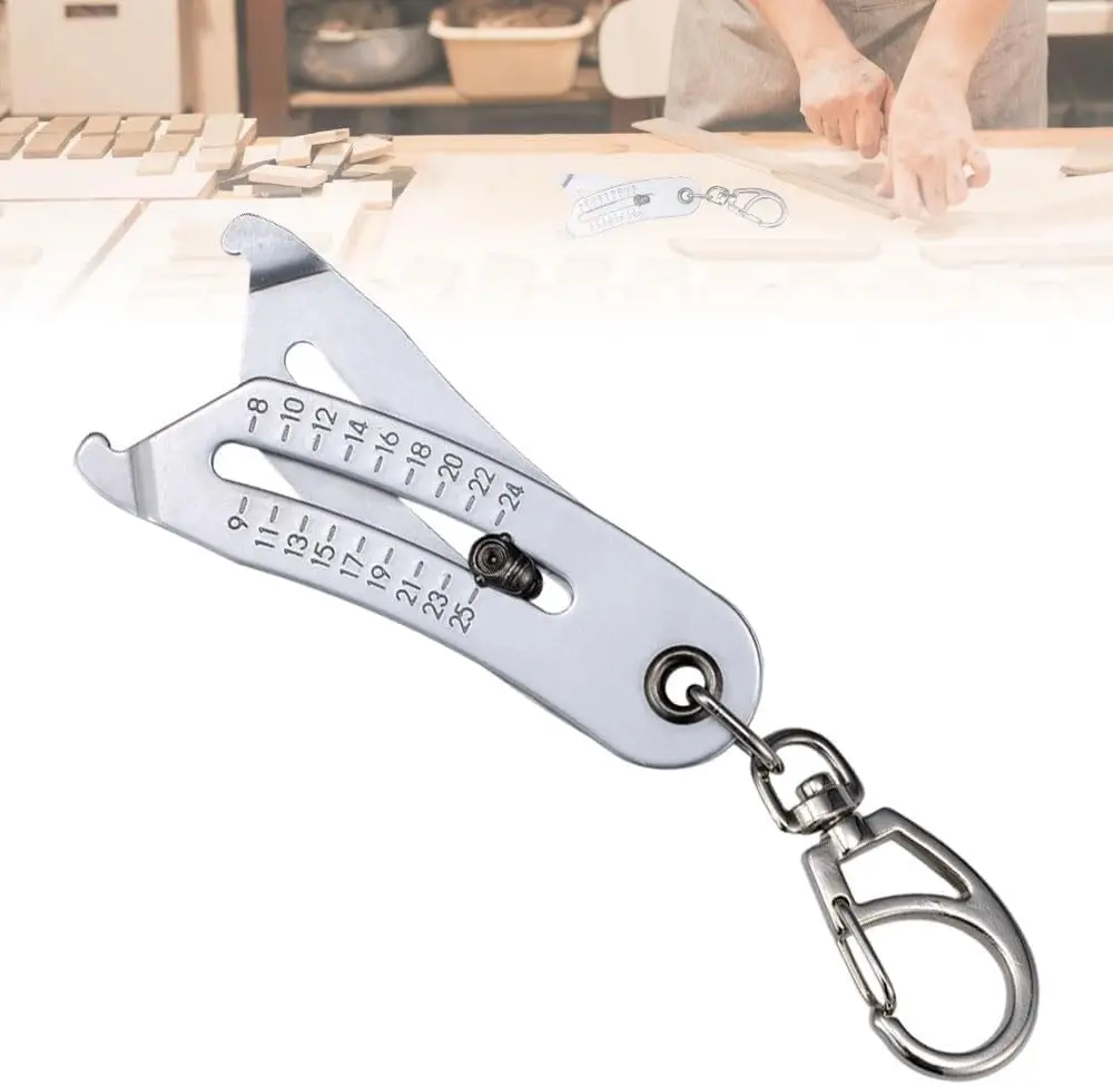 Precise Thread Size Checker Keychain Portable Caliper Gauge Metric/Imperial Hexagonal Nut Screw Thread Size Manual Measure Tools