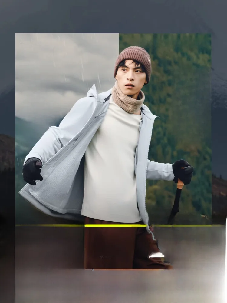 

Banana Le Men's Tee-in-One Hydro Fce Soft ell Jaet Windproof Waterproof Outdoor Hiking Mountain Climbing Sport Coat