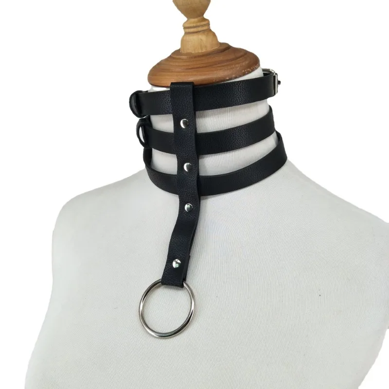 Rivetto in pelle PU collana esagerata con ciondolo Design collare ragazza giochi di ruolo accessori per gioielli di moda per feste di Halloween