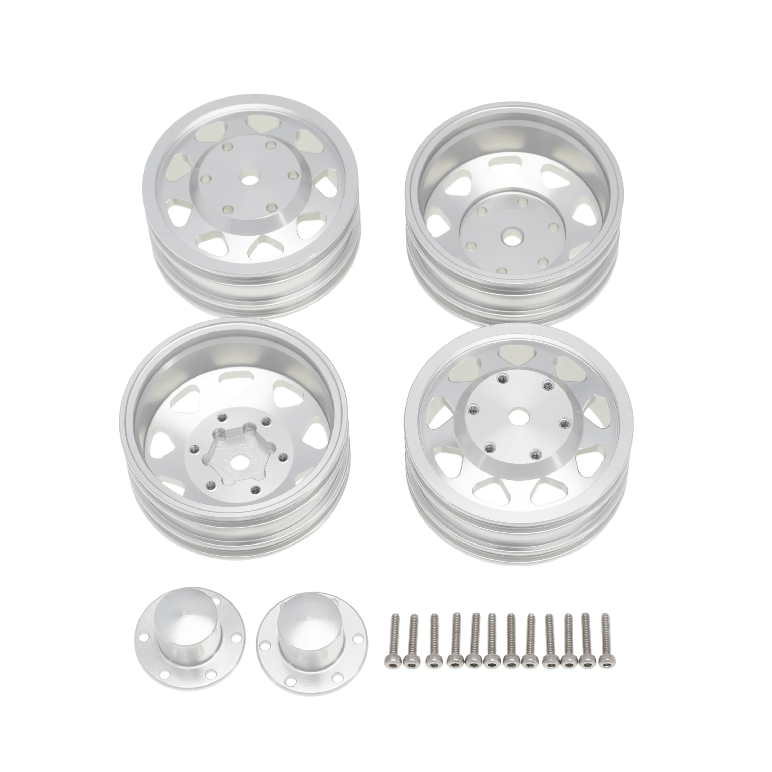 6PCS Tamiya Wheel Tire Kompletny zestaw metalowych piast kół przednich i tylnych do 1/14 RC Trailer Ciągnik Ciężarówka Części do modernizacji