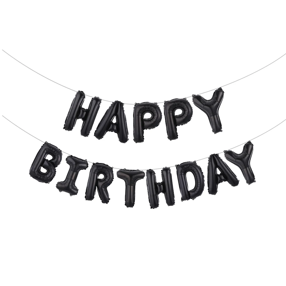 13 stücke Weiß Alles Gute Zum Geburtstag Ballon Folie Brief Ballons Baby Dusche Kinder Geburtstag Party Dekoration Erwachsene Ballon Banner globos – Detail 4