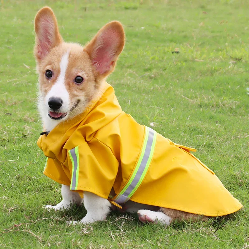 

High Quality 2022/10 PU Waterproof Reflective All-Siez dog customized Raincoat Dog Clothes