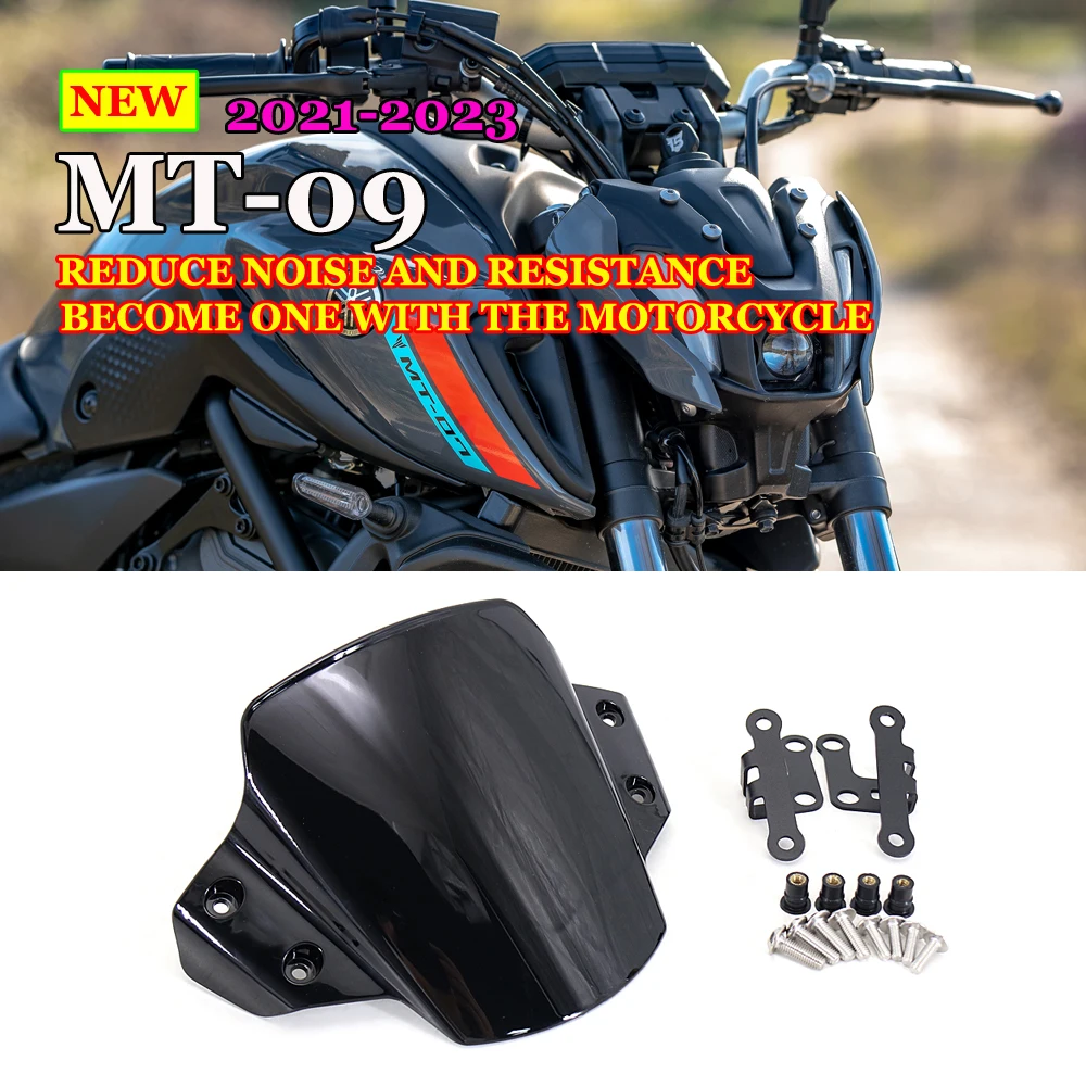 

For YAMAHA MT09 2021 2022 2023 MT-09 Motorcycle Wind Deflectors Front Windshield Windscreen mt09 MT 09 Accessories