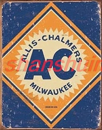 Letreros de Metal únicos, Logo de Allis Chalmers, Tractor, arado de granja, aspecto Retro Vintage desgastado, letrero de estaño para pared, 8x12 pulgadas, barbería, letrero sha