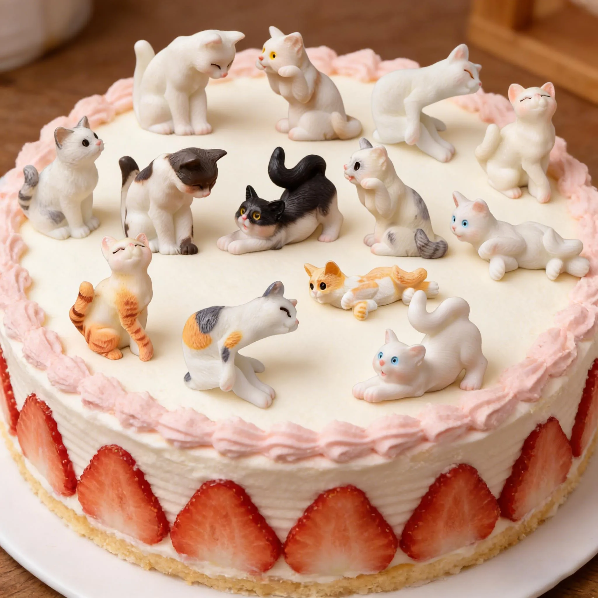 12 Stück Katzen-Kuchenornamente, niedliche Mini-Katzenfiguren aus Kunstharz, Kuchendekoration für Geburtstag, Katzen-Themenparty, DIY-Dekorationen – Detail 2