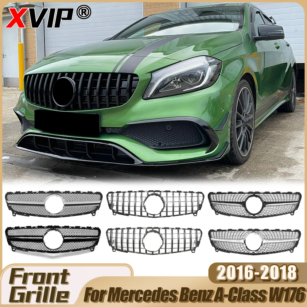 

XVIP Diamonds Style Upper Grille For Mercedes Benz A-Class W176 16-18 A180 A200 A250 A45 AMG GTR Style Racing Grille Accessories
