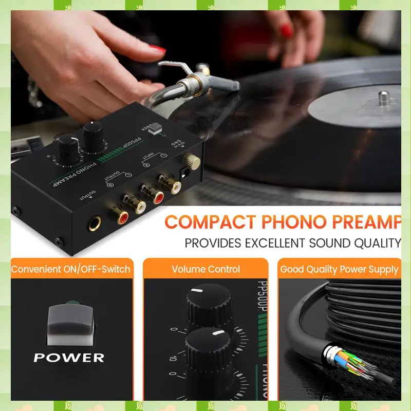 2025 Phono Turntable Preamp, Phonograph Preamplifier With R C A Input, RCA/TRS Output, For Turntable Record Play,Phono Turntable