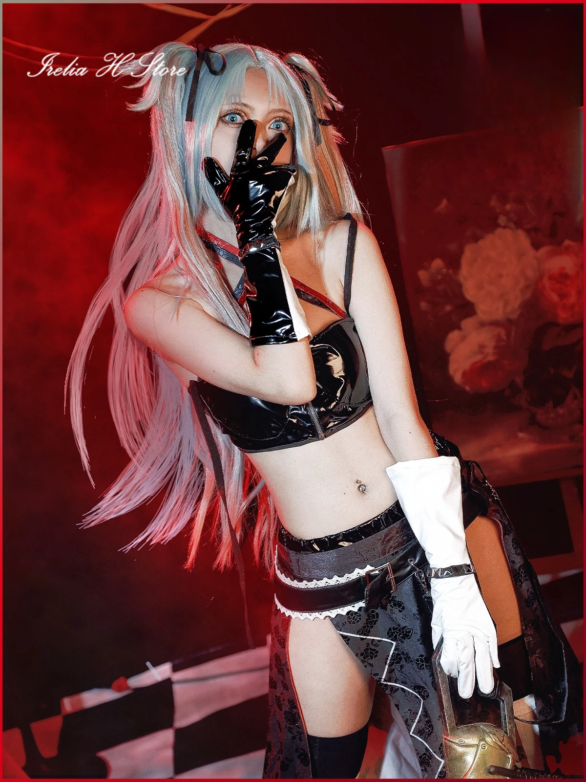 Irelia H Path to Nowwhere 웬디 코스프레 코스튬 게임 애니메이션 웬디 PU 섹시한 유니폼, 세트 할로윈 코스튬 여성