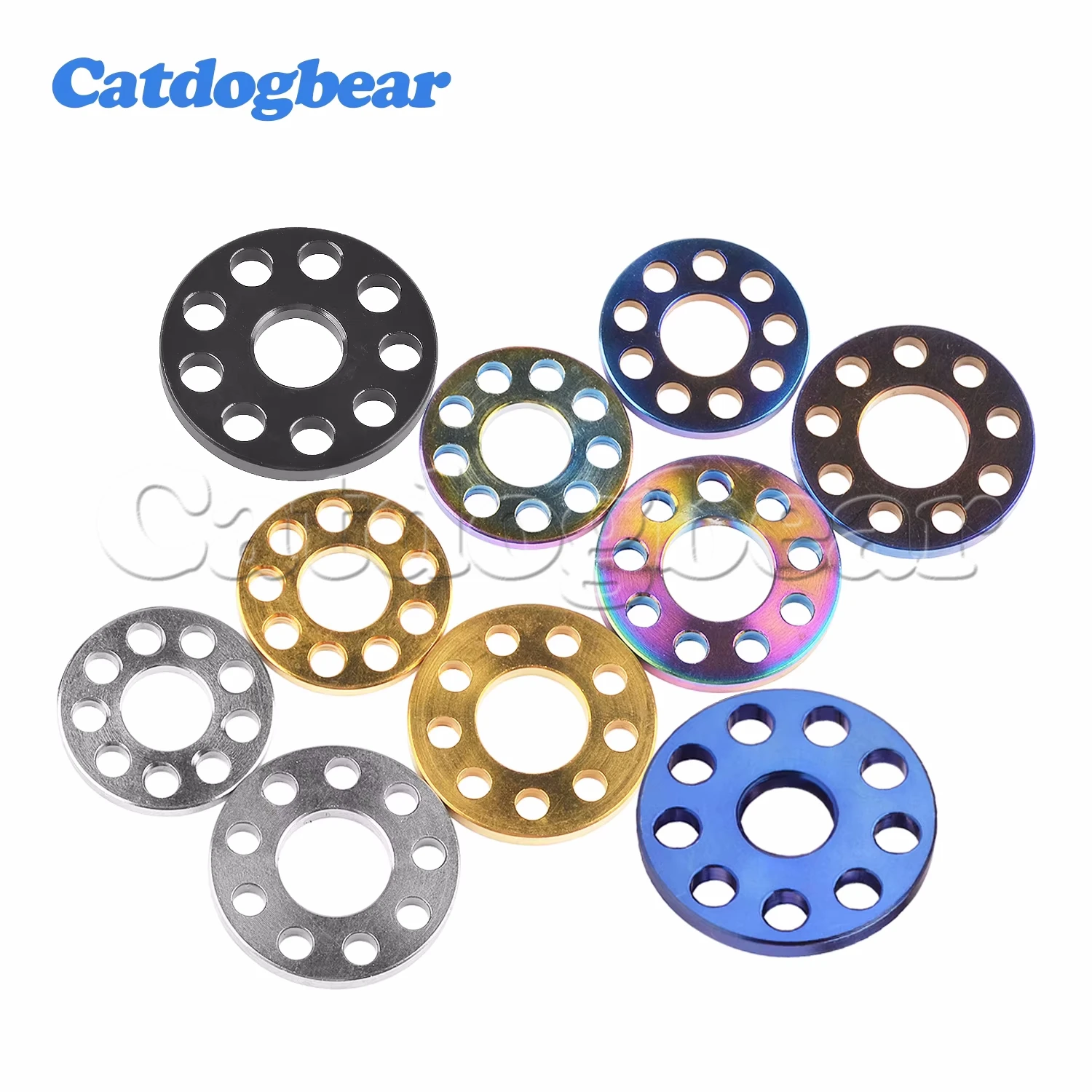 Catdogbear4Pcs Ti M6 M8 M10 Titanium Drilled Bolt Spacer Washer