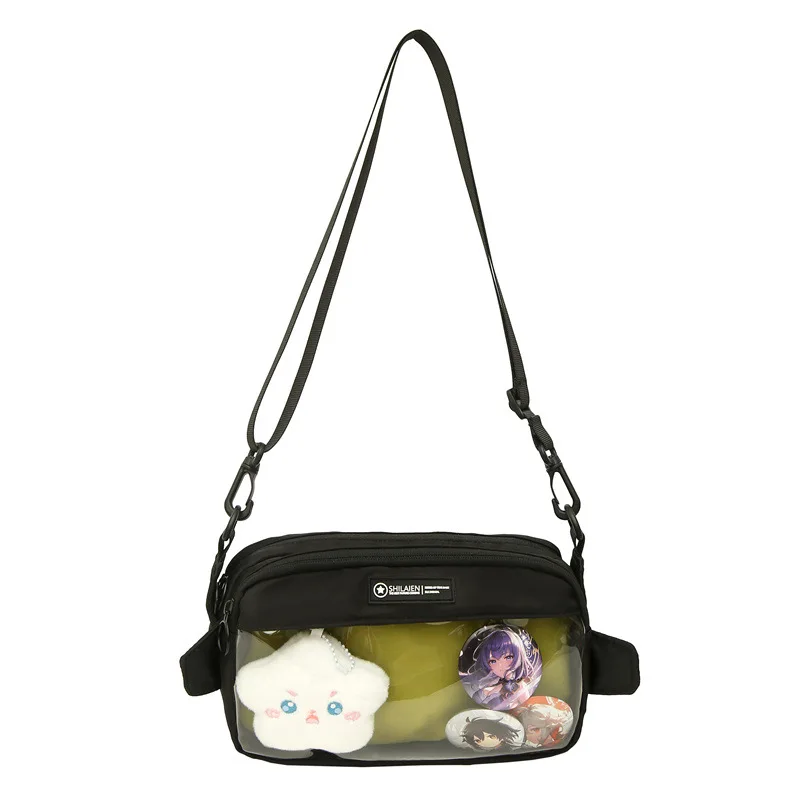 

Mini Ita Bag Crossbody Purse for Women Anime Pin Display Shoulder Bag Transparent Window Casual Daypack for Teens