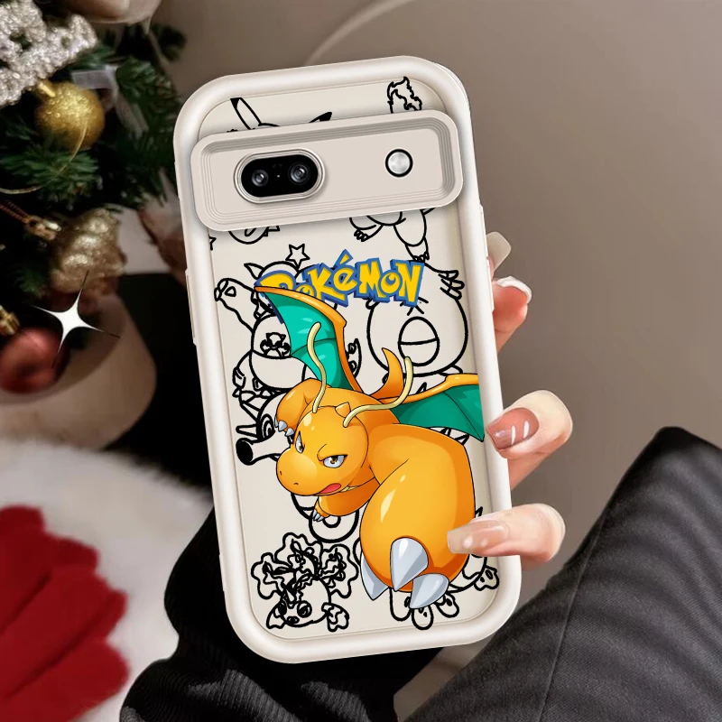 P-Pokemones Cute Anime For Google Pixel 9 8A 8 7 7A Pro XL 5G Eye Ladder Phone Case Soft TPU Shockproof Cover Cover Phone Case