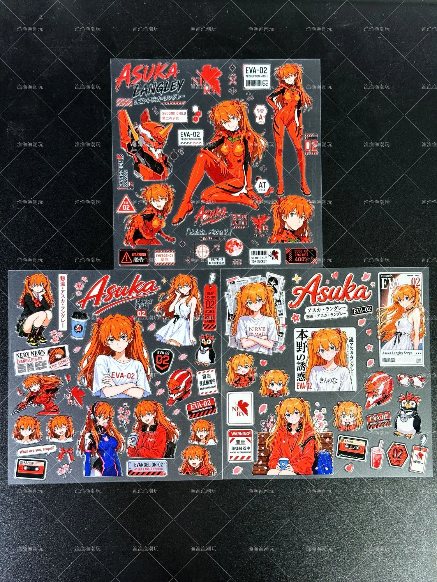 Neon Genesis Evangelion anime peripherals Soryu Asuka Langley 3D embossed DIY mobile phone case notebook water cup sticker