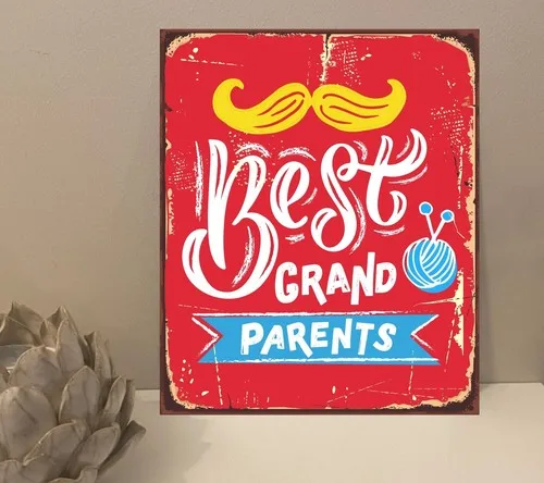 1x Best Grand Parents Quote Metal Plaque Sign Gift House Novelty (mt678) --Tin Sign