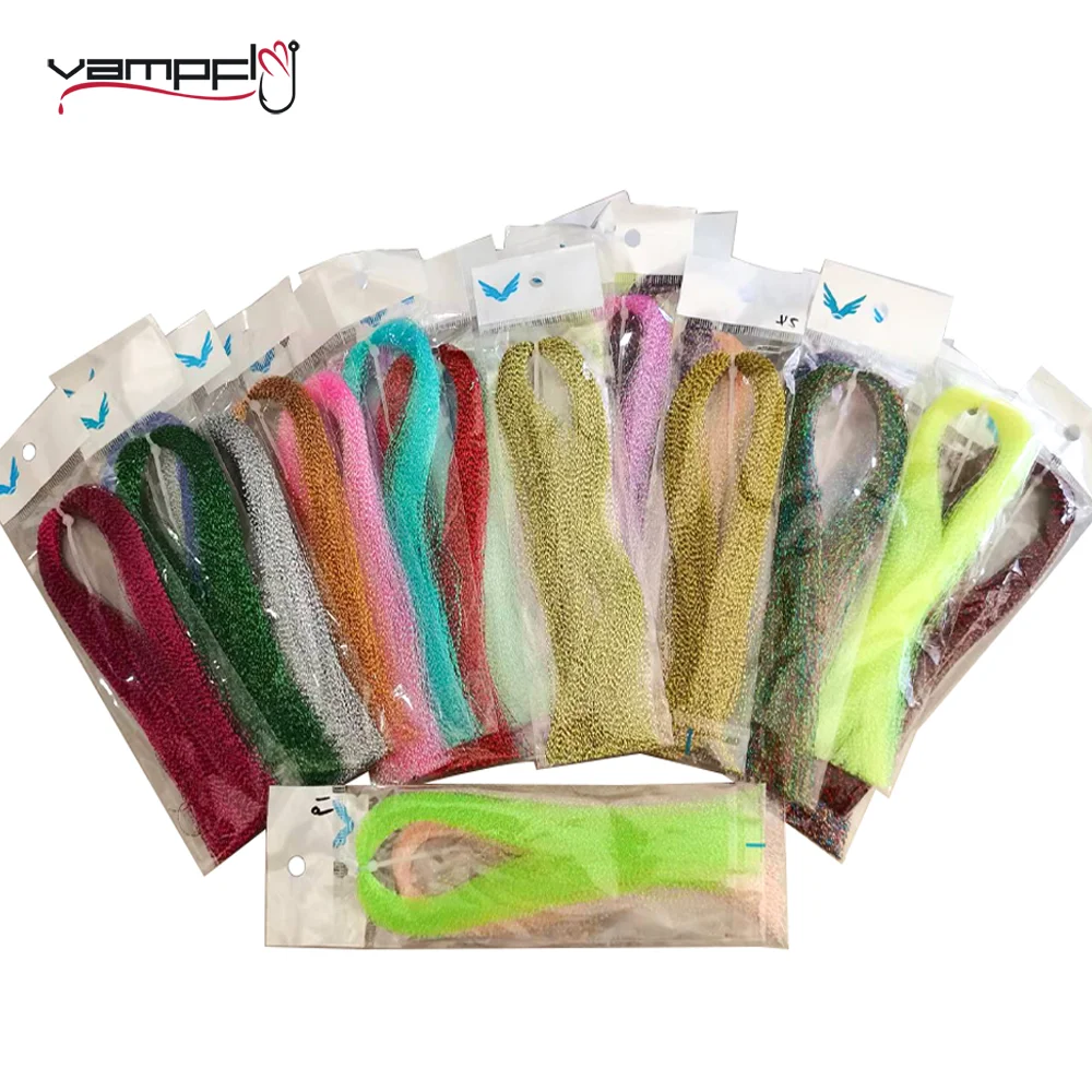 Vampfly 2Packs Crystal Flashabou Tinsel Plastic Flasher Strands for Streamer Nymph Fly Tying Material Snapper Rigs Lure Making