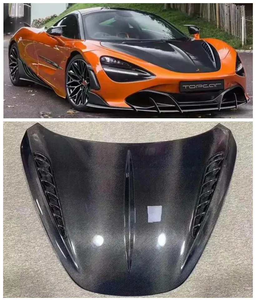 For McLaren 720S 2017 2018 2019 2020 2021 2022 Carbon Fiber Front Bumper Engine Hood Bonnet Vent Cover Body Kit