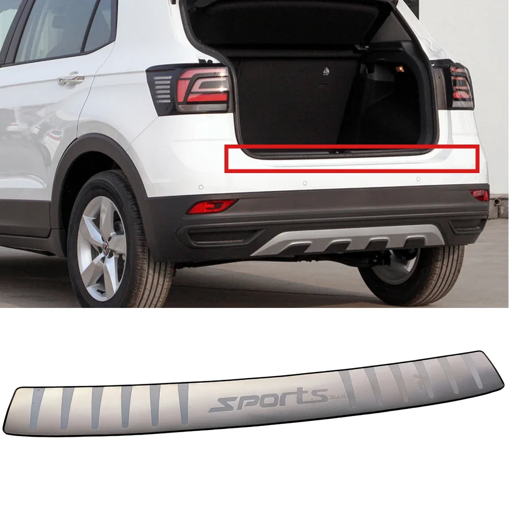 For Volkswagen VW T-CROSS 2019 2020 2021 2022 2023 Trunk Trim Threshold Protector Cover Car  Rear Bumper Styling Accessories