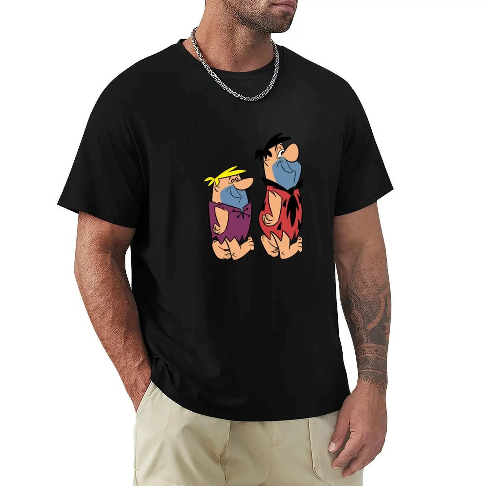 

TV CARTOON CAVEMEN FRED AND BARNEY T-Shirt blue lock croswit shirt man funny gifts mens t shirts pack