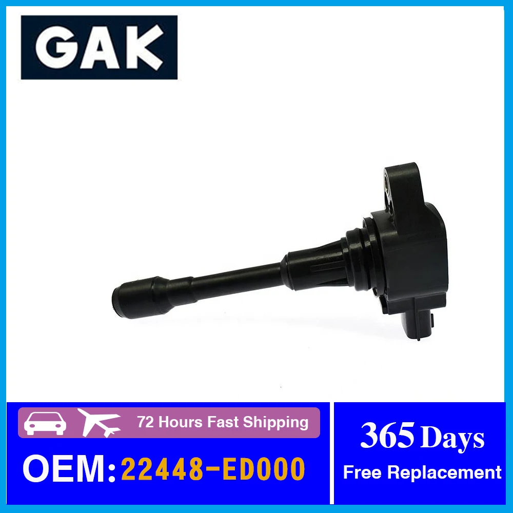 

GAK 22448-ED000 Ignition Coil For 2007-15 Ignition Coil Boots Spark Plug Cap fit for Nissan JUKE MICRA QASHQAI X-TRAIL TIIDA Re