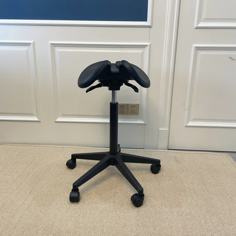 Split Seat Rolling Stool – Comfortable Saddle Seat Stool with Wheels, Adjustable Height & Mobility for Dental Clinic, Tatoo