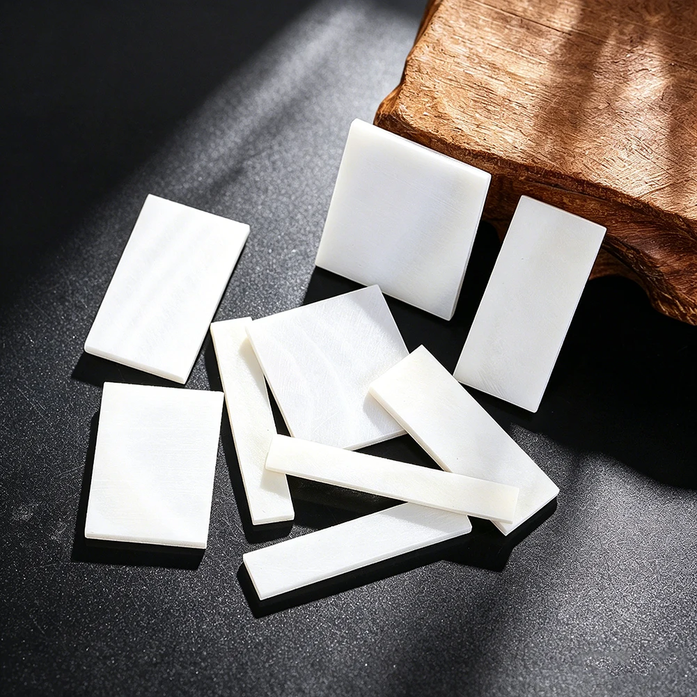 Natural White Shell Fingerboard Inlay Dots Guitar Bass Fret Marker Blank Rectangle DIY Luthier Parts 9pcs Set