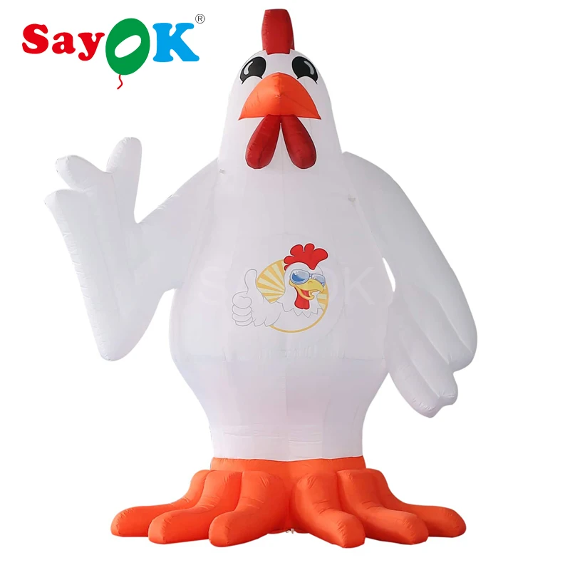 

SAYOK 4m/13.12ft Inflatable Cock Rooster Chicken with Air Blower Inflatable Chicken Model for Advertising Event Activity Decor