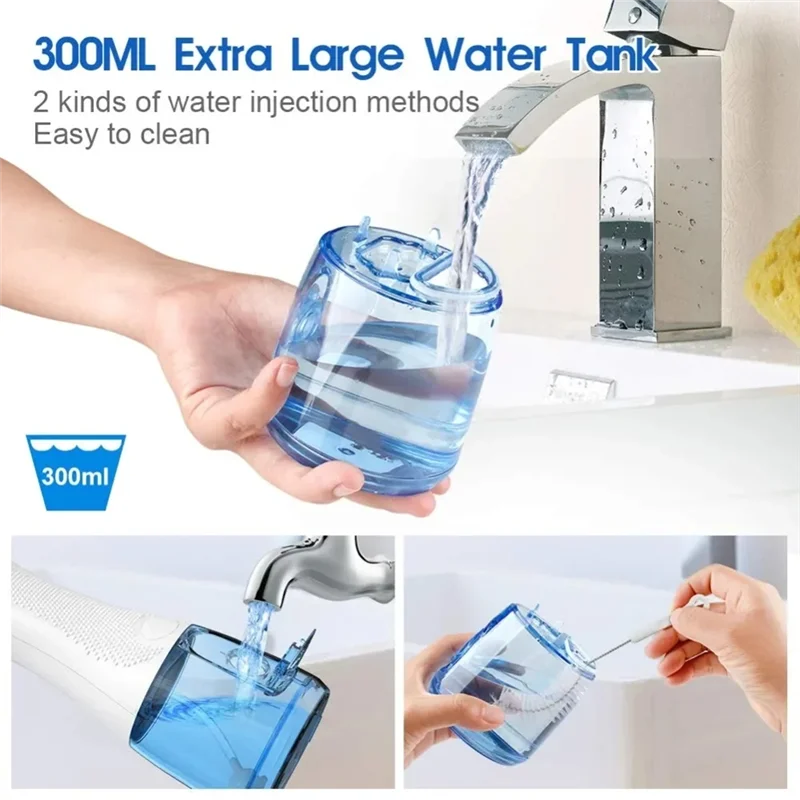 ABUU-5 Mode Water  Flosser USB Rechargeable Oral Irrigator Portable 300Ml Jet Irrigator  Cleaner Floss