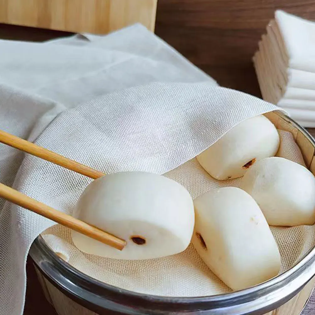 

3pcs Liners Reusable Non-Stick Mat Foldable Basket Liners Soup Dumpling Steamer Cloth Practical Steamer Pads Easy Storage Safe