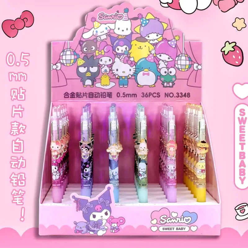 6/36pcs Sanrio 0.5mm Automatic Pencil Anime Kurome Cinnamon Press-Free Pencil Pencil Student Stationery Gift