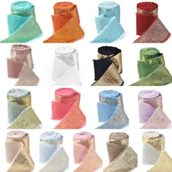5M/Roll Silk Ribbon Handmade Ripped Ribbon Wedding Party Bowtie Bouquet Packaging DIY Ribbon Gift Box Ribbon Tie Decoration