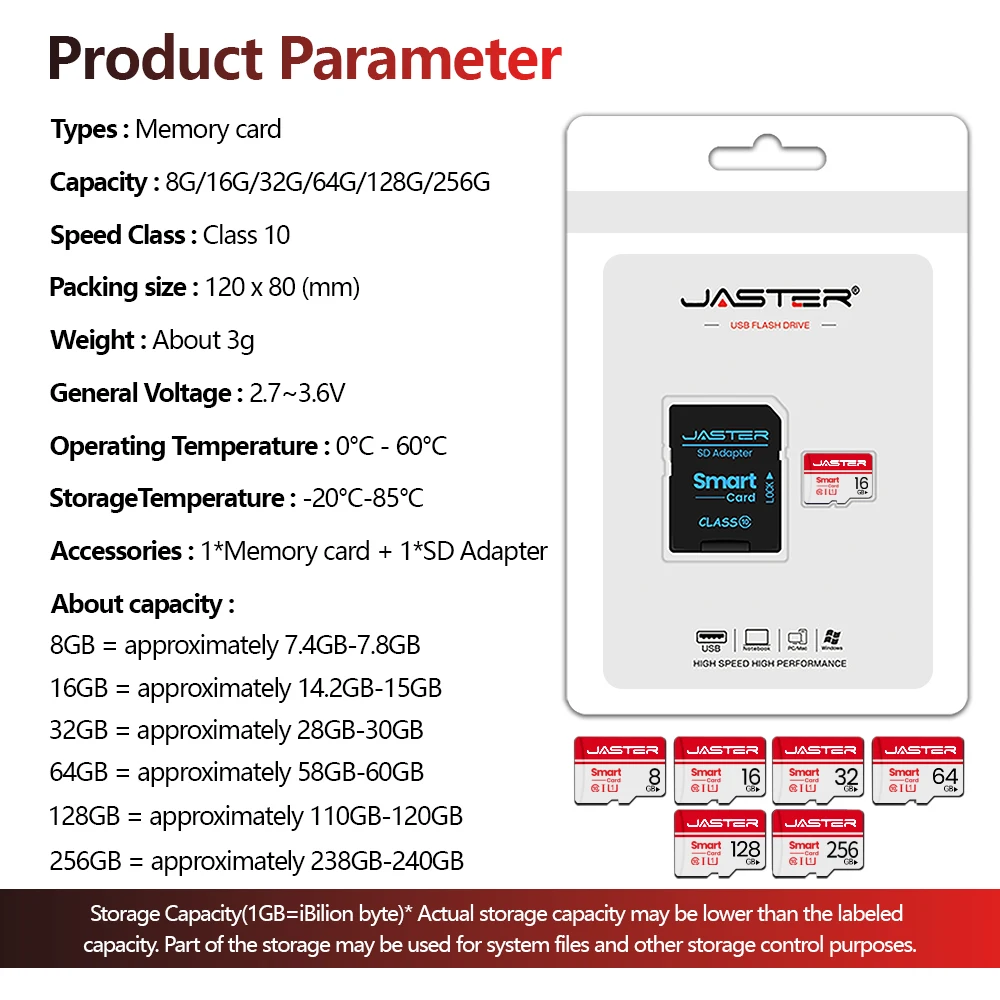 Nowa Oryginalna Karta Pamięci 128GB Smart SD Card 64GB Class 10 SmartSD 8GB 16GB 32GB Karta TF HC/XC do Smartfona Tabletu PC Aparatu