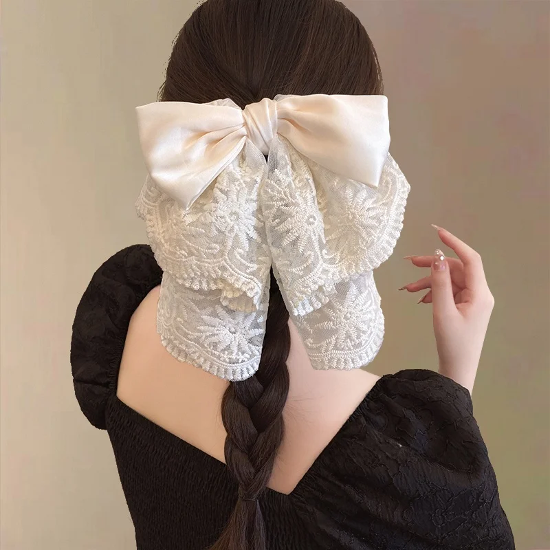 

Korean Sle Lace Knot Hair Clip Women's New 2025 Ele Ba of Head High End Feeling Hair Clip Sweet Hair Accory