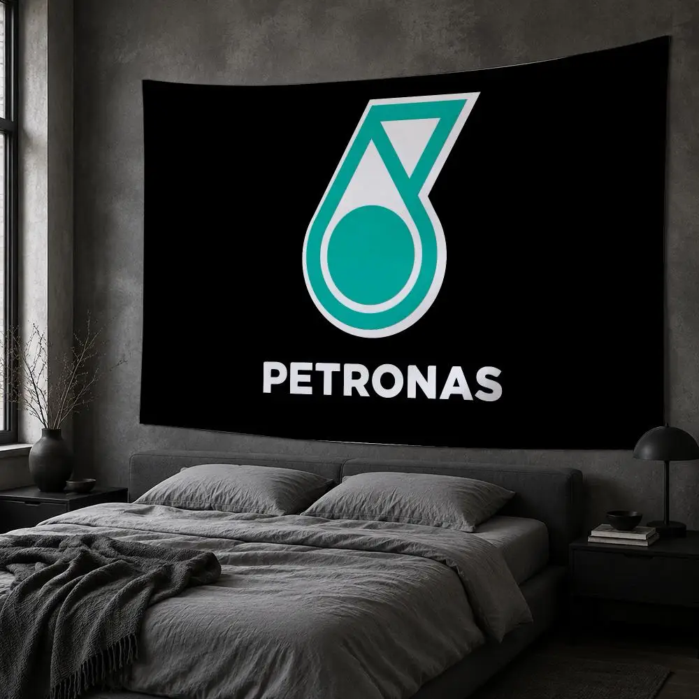 P-PETRONAS Logo Oil Modification Tapestry Bedroom Living Room Bar Party House Home Dorm Interior Wall Decor Background Banner
