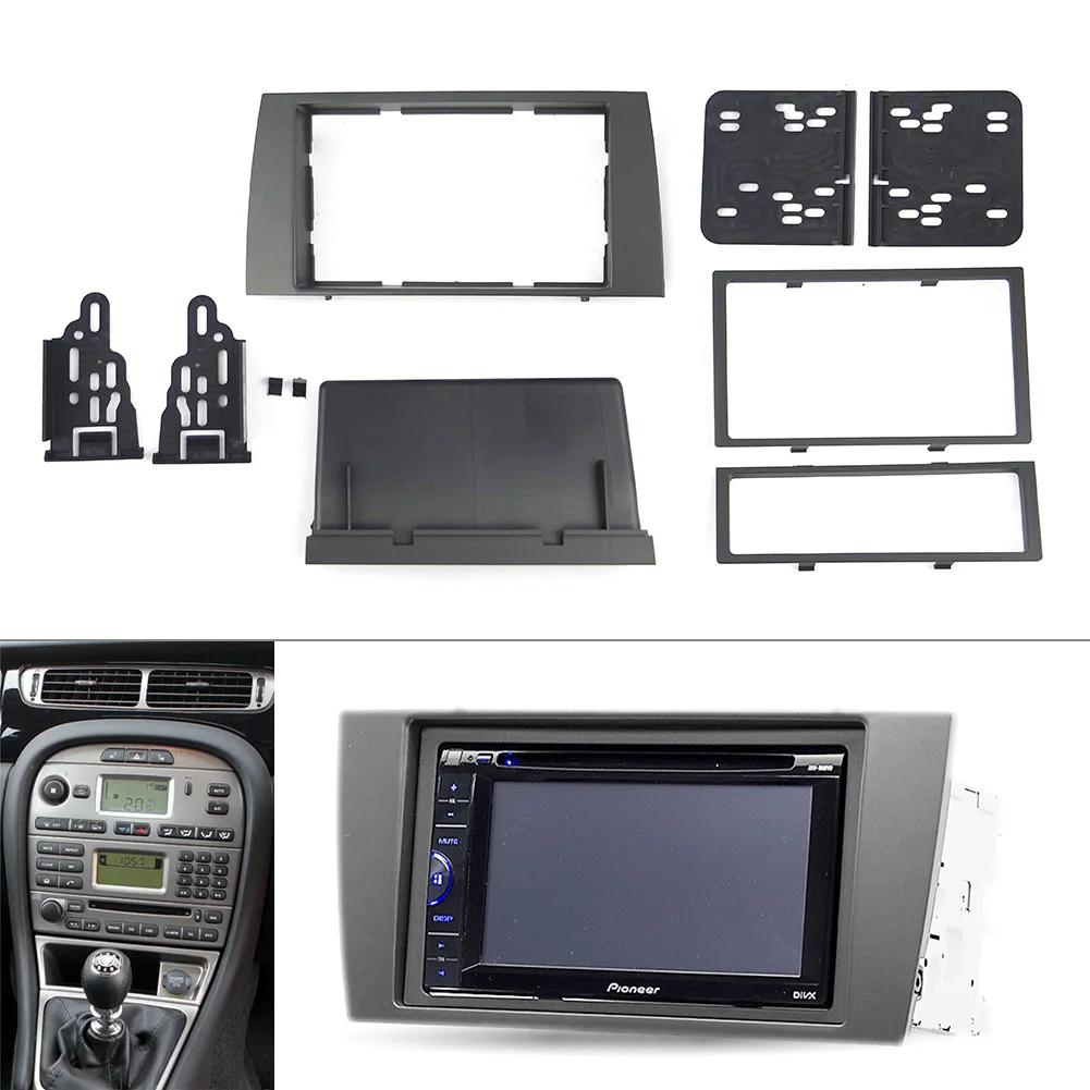 Auto Stereo Radio Fascia Panel 2 Din Frame Dash Kits ABS for JAGUAR X-type 2002-2008 / S-Type 2003 2004 2005 2006 2007 2008