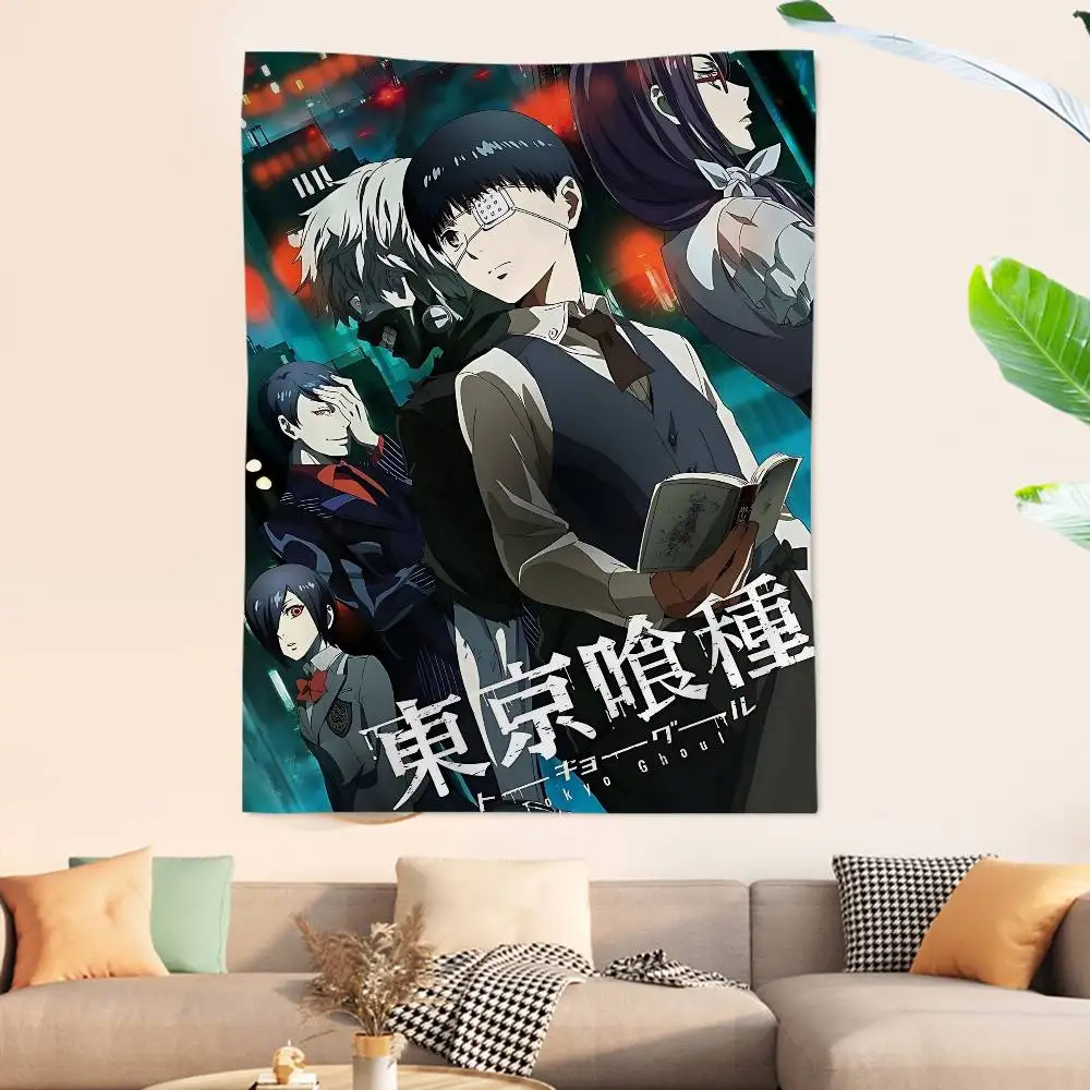Anime Tokyo Ghoul DIY Wall Tapestry Hanging Tarot Hippie Wall Rugs Dorm Home Decor
