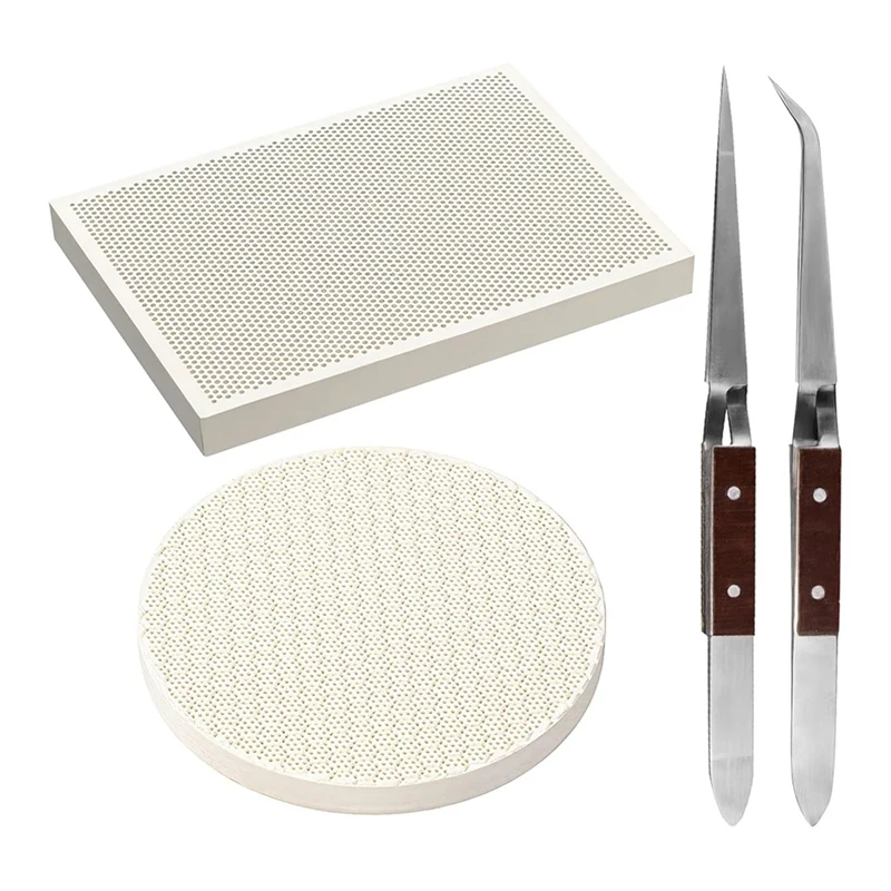 AD33 HOT 4 Pieces Welding Block Honeycomb  Plate, Heat Quartz Kiln Block Insulation Brick For Jewelry Welding, Forging