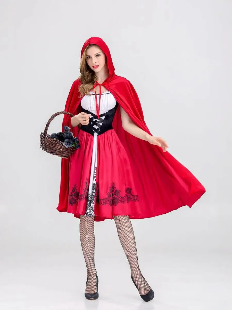 جديد وصول الملكة زي القلعة موضوع loween تأثيري orm الكبار دور بلانغ الملابس قبعة حمراء الجنية T زي