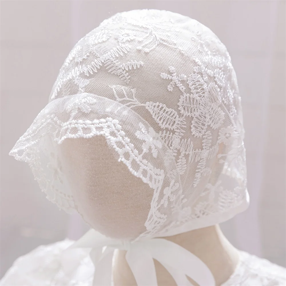 زي رضيع أبيض رقيق مع قوس ، فستان حفلة أميرة ، عيد ميلاد طفلة ، ثوب تعميد ، ملابس عيد ميلاد طفل صغير ، أزياء ، 2 *