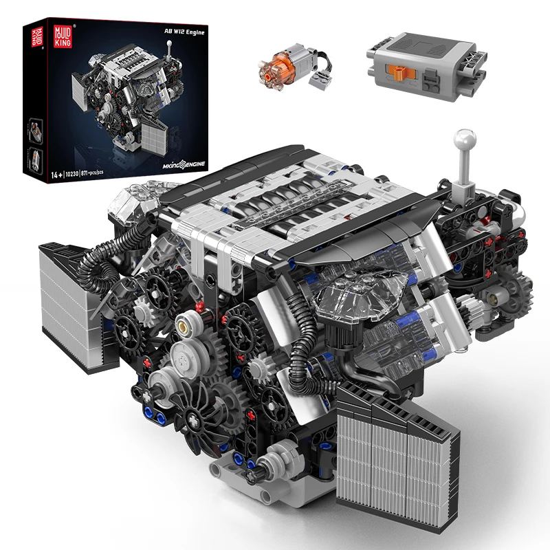 

MOULD KING Engine Set 10230 Sport Car's A8 W12 Engine Technology Building Blocks Toy with Motor Power
