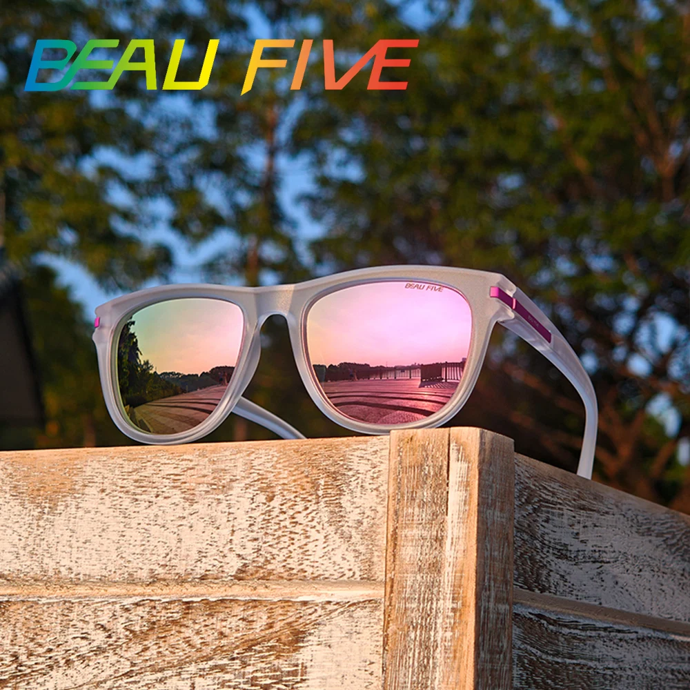 

BEAU FIVE Mirror Lens Polarized Sunglasses for Men Women UV400 Outdoor Driving Fishing Cycling Running Hiking Sport Eyewear B04