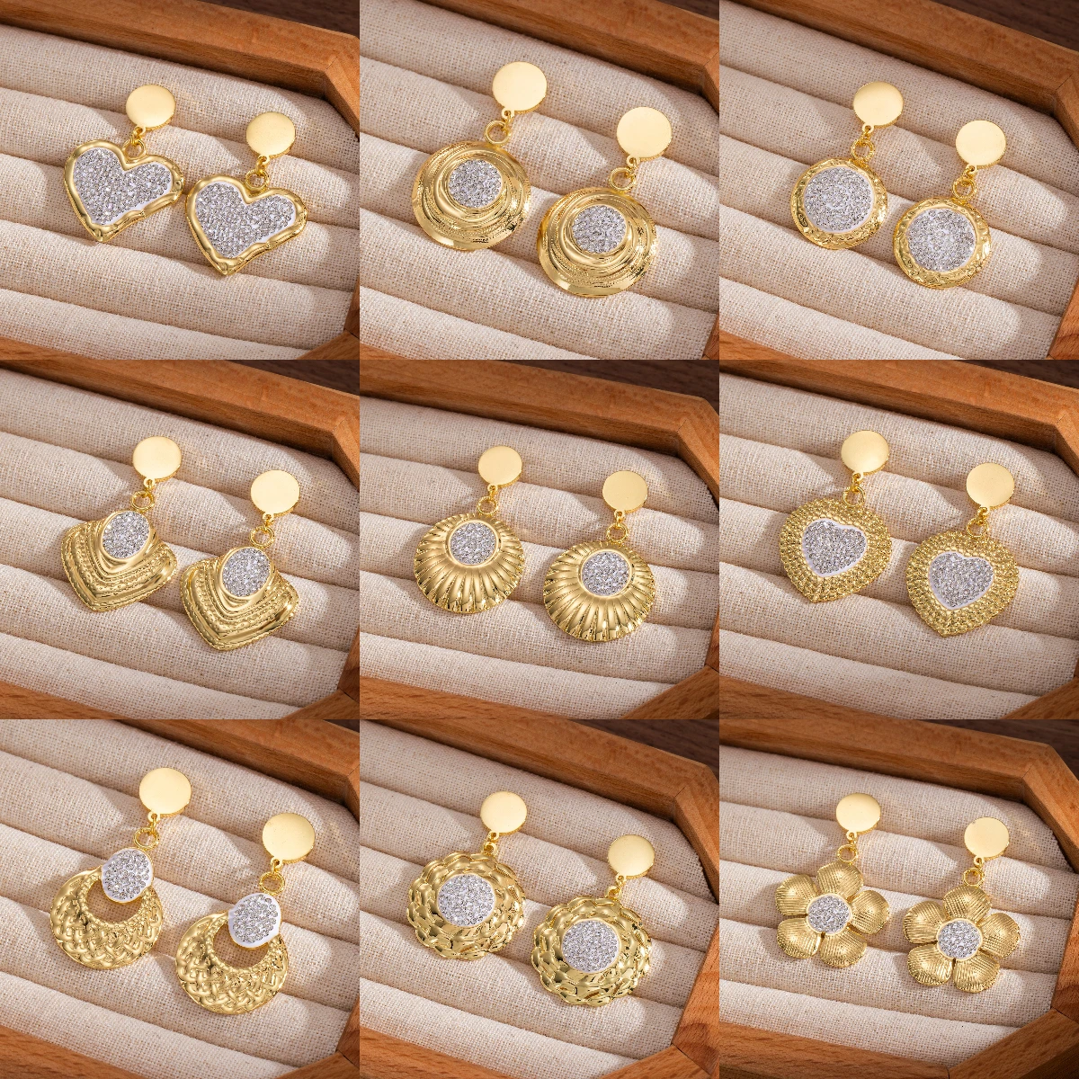Cross border flower women's fashionable round brand diamond studded earrings, high-end and versatile earrings